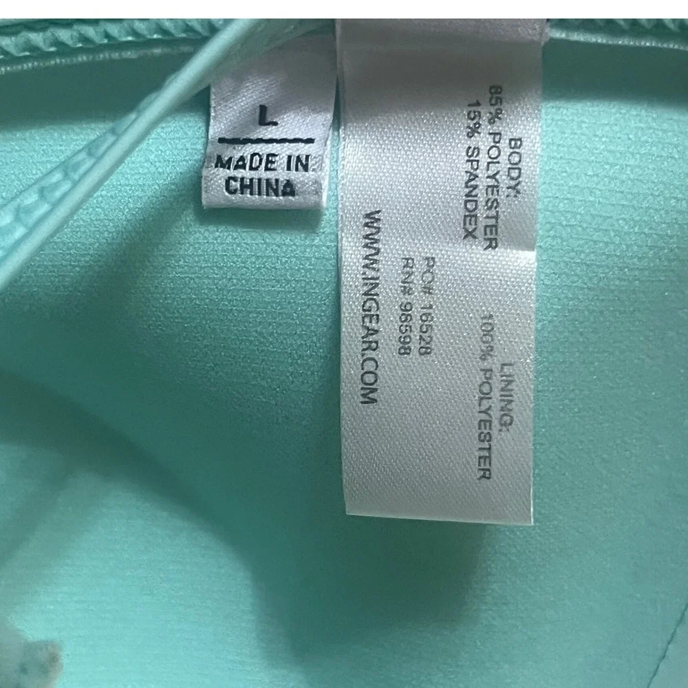 INGEAR SWIM Bikini‎ Top Womens Large Teal Excellent Halter Padded Solid